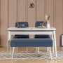 HANAH HOME Trpezarijski set Vina 1048 3 WhiteDark Blue - slika 1