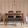 HANAH HOME Trpezarijski set Vina 1053 3 AnthraciteWalnut - slika 1