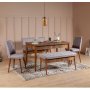 HANAH HOME Trpezarijski set Vina Walnut Soho Grey - slika 1