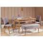 HANAH HOME Trpezarijski set Vina 0701 4 AtlanticGrey - slika 1