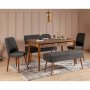 HANAH HOME Trpezarijski set Vina 1053 4 AnthraciteWalnut - slika 1