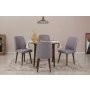 HANAH HOME Trpezarijski sto i stolice Vina 0701 Walnut Grey - slika 1