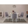 HANAH HOME Trpezarijski sto i stolice Vina 0701 White Grey - slika 1