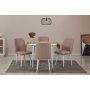 HANAH HOME Trpezarijski sto i stolice Vina 0900 White Stone - slika 1