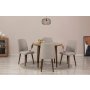 HANAH HOME Trpezarijski sto i stolice Vina 1005 Walnut Cream - slika 1