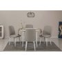 HANAH HOME Trpezarijski sto i stolice Vina 1005 5 White Cream - slika 1