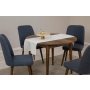 HANAH HOME Trpezarijski sto i stolice Vina 1048 Walnut Navy Blue - slika 3