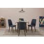 HANAH HOME Trpezarijski sto i stolice Vina 1048 Walnut Navy Blue - slika 1