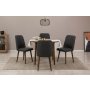 HANAH HOME Trpezarijski sto i stolice Vina 1053 Anthracite Walnut - slika 1