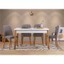 HANAH HOME Trpezarijski sto i stolice Santiago White Grey Atlantic Pine - slika 1