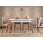 HANAH HOME Trpezarijski sto i stolice Santiago White-Stone - slika 1