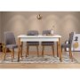 HANAH HOME Trpezarijski sto i stolice Costa White Atlantice Grey - slika 1
