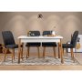 HANAH HOME Trpezarijski sto i stolice Costa White Atlantic Anthracite - slika 1