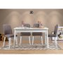 HANAH HOME Trpezarijski sto i stolice Costa White Grey - slika 1