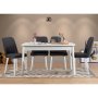 HANAH HOME Trpezarijski sto i stolice Costa White Anthracite - slika 1