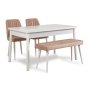 HANAH HOME Trpezarijski set Costa White Stone - slika 2