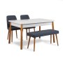 HANAH HOME Trpezarijski set Costa Atlantic White-Navy Blue - slika 2