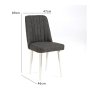 HANAH HOME Trpezarijska stolica Vina Sandalye Anthracite White - slika 5