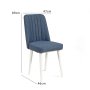HANAH HOME Trpezarijska stolica Vina Sandalye Dark Blue White - slika 5