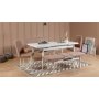 HANAH HOME Trpezarijska stolica Vina Sandalye White Stone - slika 2