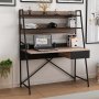 HANAH HOME Radni sto Arte Walnut Black - slika 1