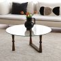HANAH HOME Sto za dnevnu sobu Yuvarlak Cam Orta Sehpa S301 - slika 3
