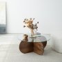 HANAH HOME Sto za dnevnu sobu Bubble Wood Walnut - slika 3