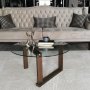 HANAH HOME Sto za dnevnu sobu Yuvarlak Cam Orta Sehpa S300 - slika 3