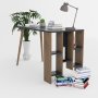 HANAH HOME Radni sto Lagomood Vito Anthracite Walnut - slika 3