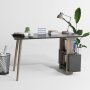HANAH HOME Radni sto Lagomood Side Anthracite Walnut - slika 2