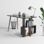 HANAH HOME Radni sto Lagomood Side Anthracite Walnut - slika 3