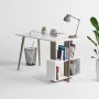 HANAH HOME Radni sto Lagomood Side Walnut White - slika 3