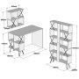 HANAH HOME Radni sto sa policom za knjige Extra 2 Walnut - slika 5
