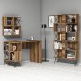 HANAH HOME Radni sto sa policom za knjige Extra 2 Walnut - slika 1