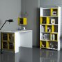HANAH HOME Radni sto sa policom za knjige Box White Yellow - slika 1