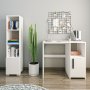 HANAH HOME Radni sto sa policom za knjige Kuzey Set White - slika 1