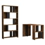 HANAH HOME Radni sto sa policom za knjige Lima Walnut Anthracite - slika 2