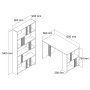 HANAH HOME Radni sto sa policom za knjige Lima White Anthracite - slika 3