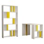 HANAH HOME Radni sto sa policom za knjige Lima White Yellow - slika 2