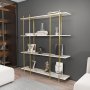 HANAH HOME Polica za knjige Moss White Gold - slika 2