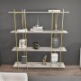 HANAH HOME Polica za knjige Moss White Gold - slika 1