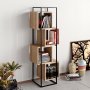 HANAH HOME Polica za knjige Prada Walnut Black - slika 1