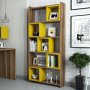 HANAH HOME Polica za knjige Box Walnut Yellow - slika 1
