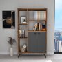 HANAH HOME Polica za knjige Meldan Light Walnut Anthracite - slika 2