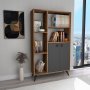 HANAH HOME Polica za knjige Meldan Light Walnut Anthracite - slika 1