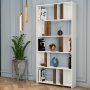 HANAH HOME Polica za knjige Lima White Walnut - slika 1