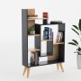 HANAH HOME Polica za knjige New Sally Anthracite Oak - slika 4