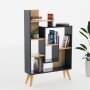 HANAH HOME Polica za knjige New Sally Anthracite Oak - slika 5