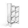HANAH HOME Polica za knjige Lagomood Evren Anthracite Walnut - slika 3