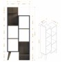HANAH HOME Polica za knjige Lagomood Evren Anthracite Walnut - slika 4